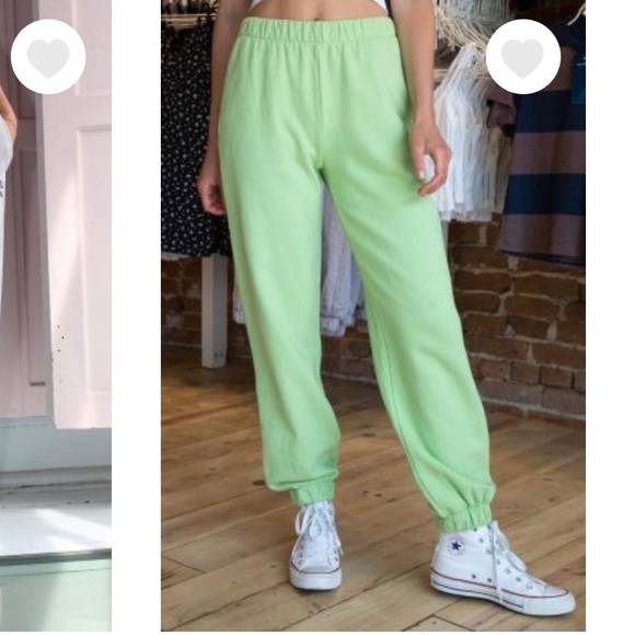 Brandy Melville Lime Green Sweatpants 